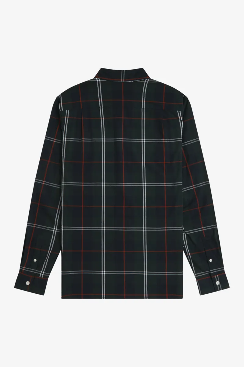 Fred Perry Poplin Tartan Shirt Night Green-7