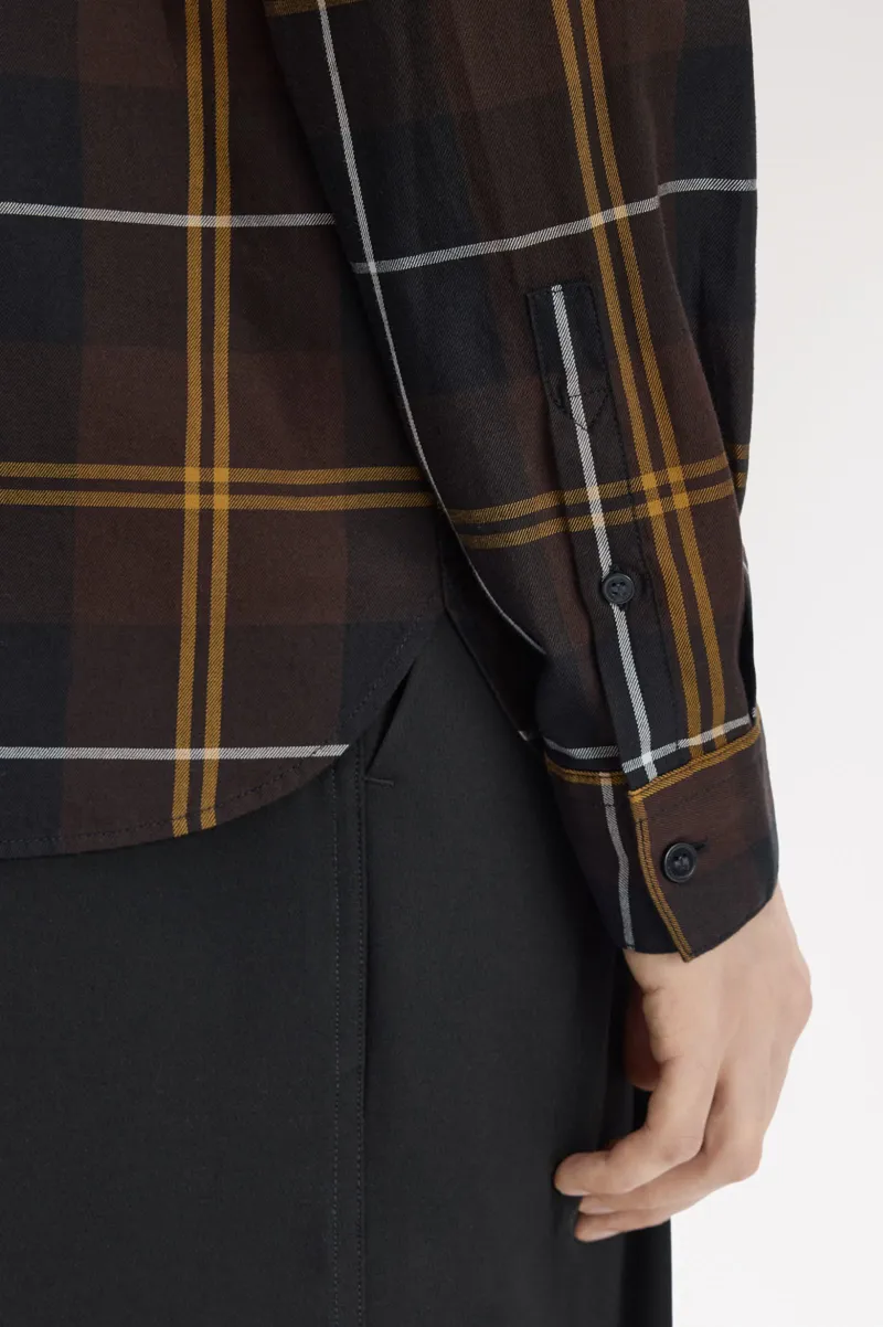 Fred Perry Twill Tartan Shirt Rich Brown -5