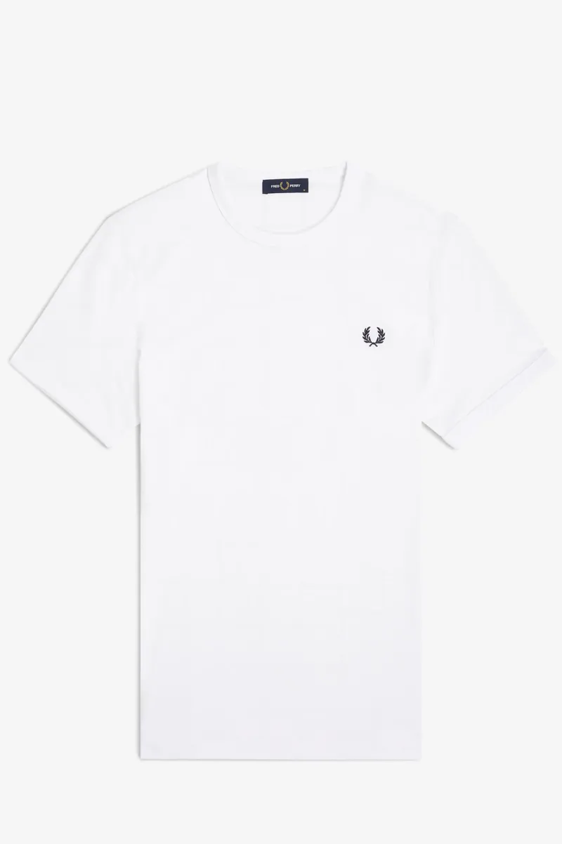 Fred Perry M3519-100 Ringer T-shirt White -6