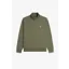 Fred Perry Half Zip Sweatshirt Laurel Wreath Green / Ecru / Blue
