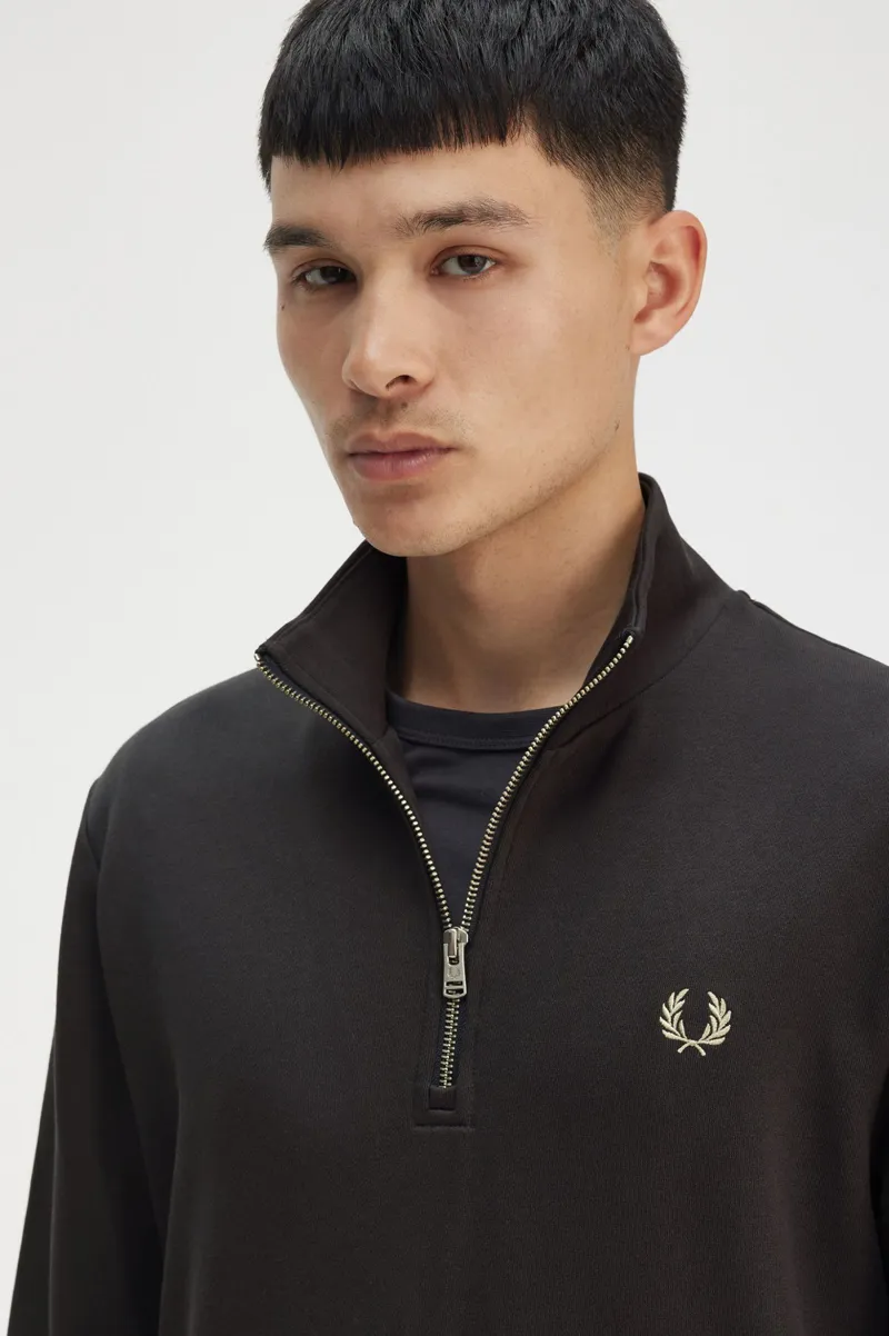 Fred Perry Half Zip Sweatshirt Anchor Grey-4