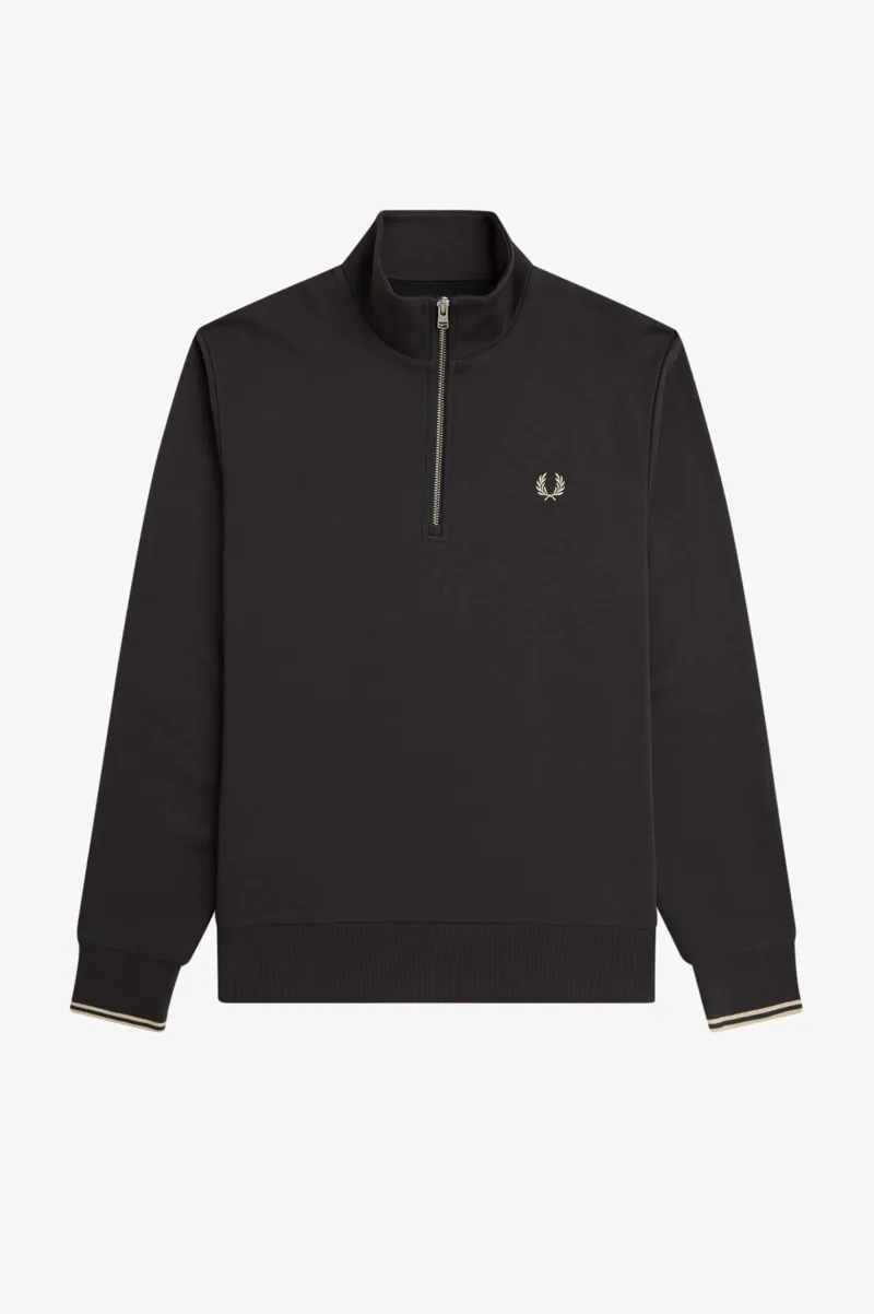 Fred Perry Half Zip Sweatshirt Anchor Grey-1