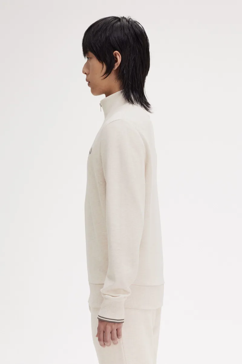 Fred Perry Half Zip Sweatshirt Porridge Marl-2