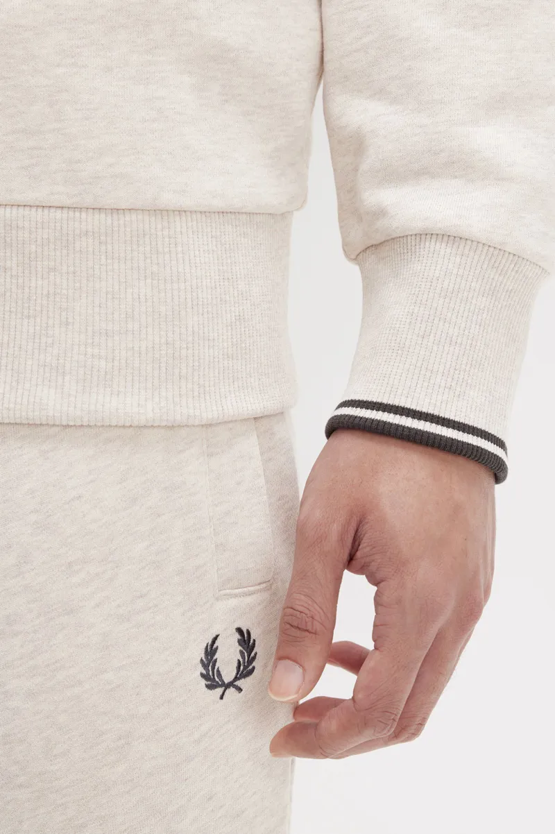 Fred Perry Half Zip Sweatshirt Porridge Marl-7