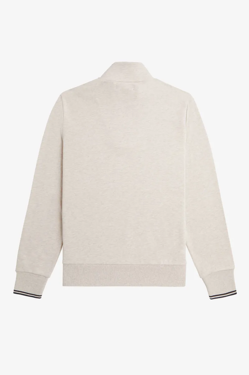 Fred Perry Half Zip Sweatshirt Porridge Marl-6