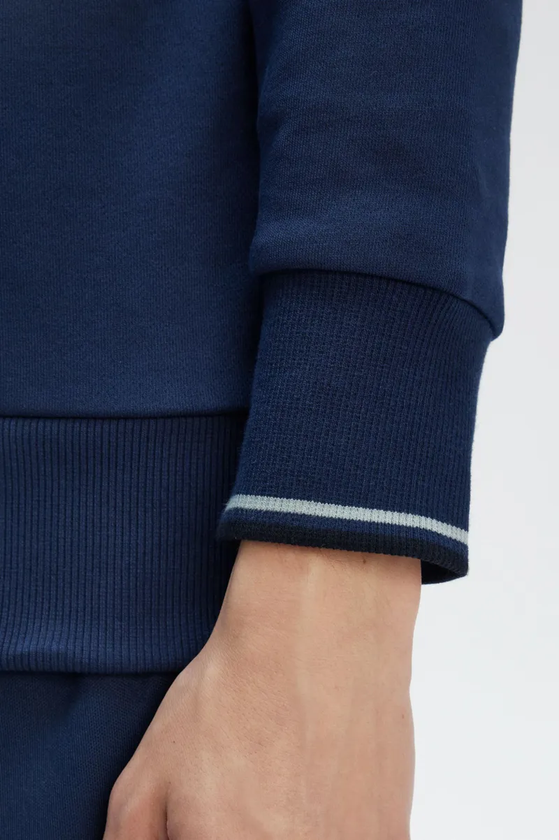 Fred Perry Half Zip Sweatshirt Tennis Blue-6