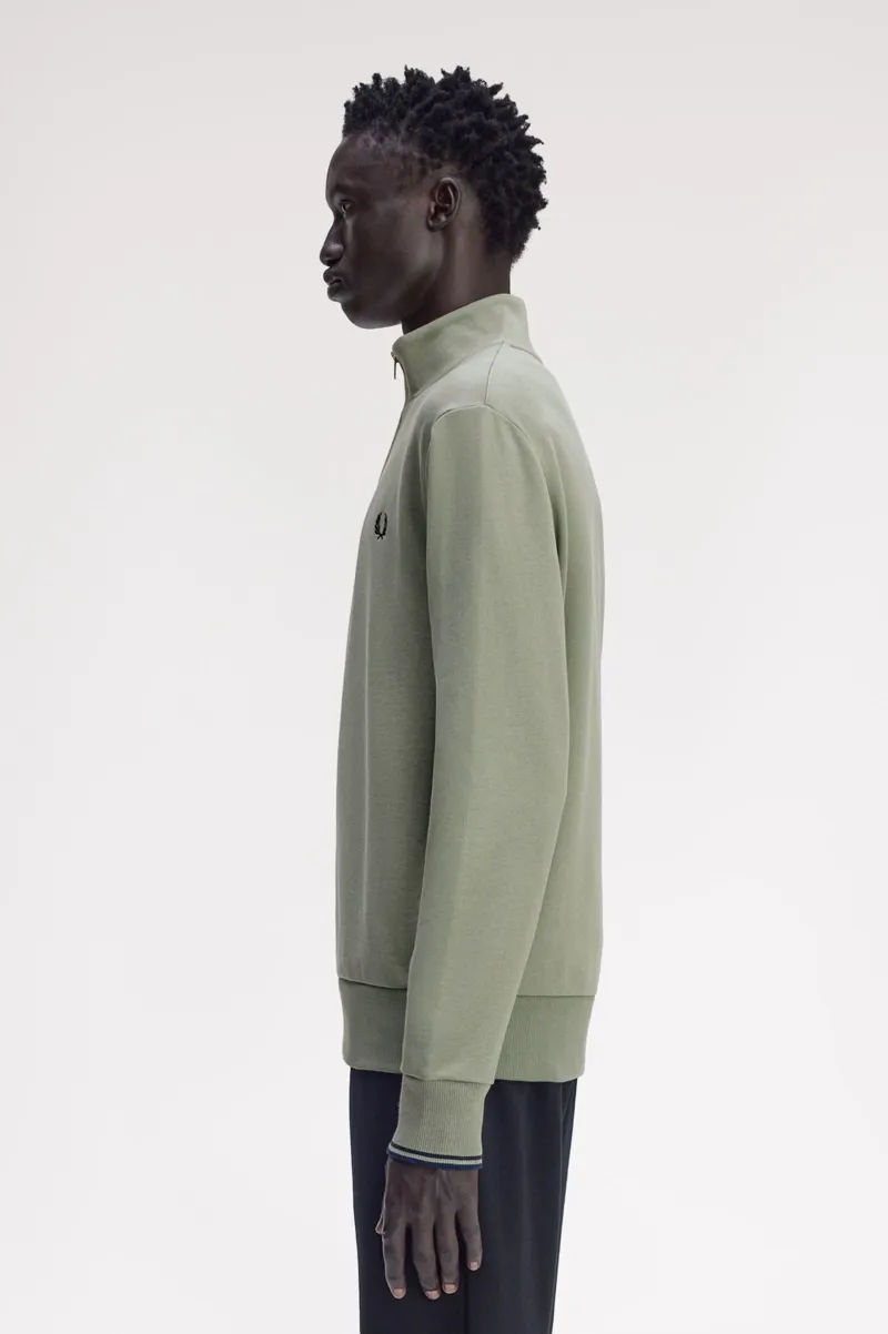 Fred Perry Half Zip Sweatshirt Bayleaf-4