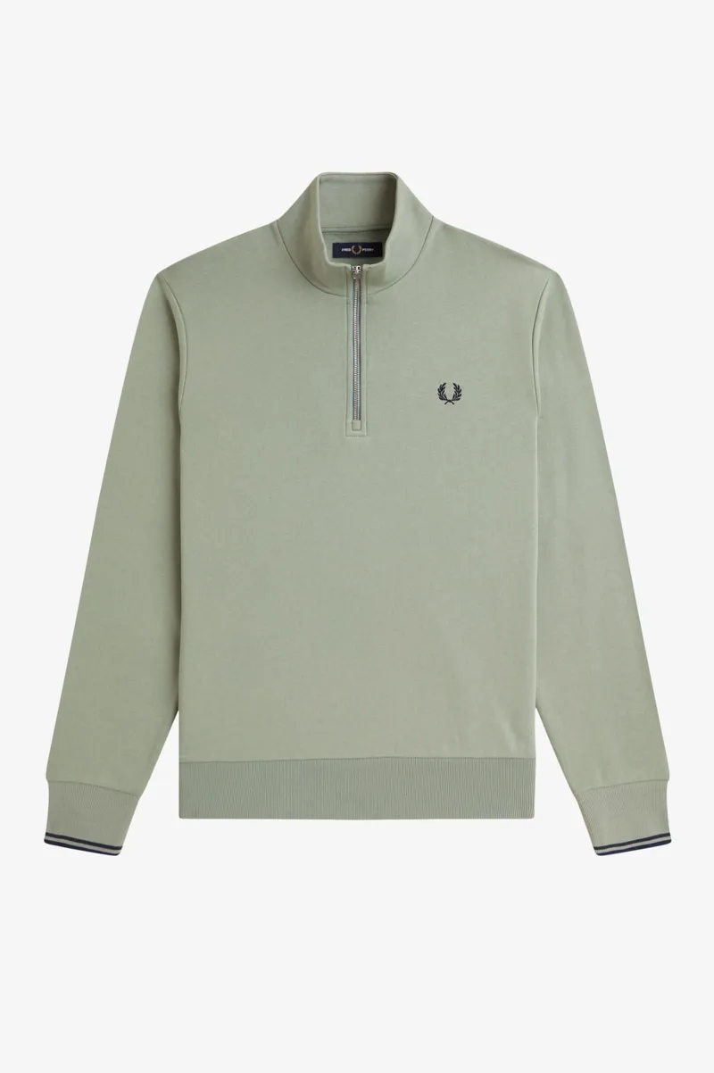 Fred Perry Half Zip Sweatshirt Bayleaf-3