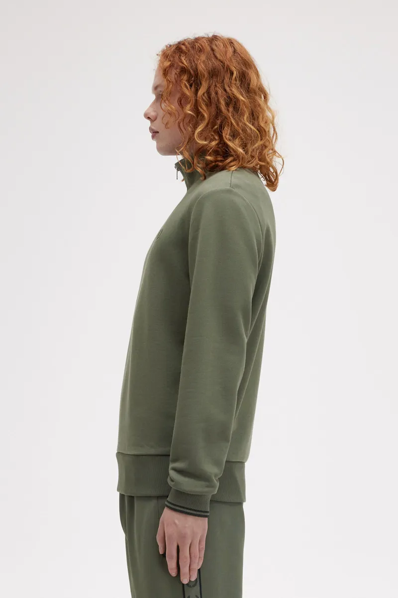 Fred Perry M3574-W49 Mens Half Zip Sweatshirt Laurel Wreath