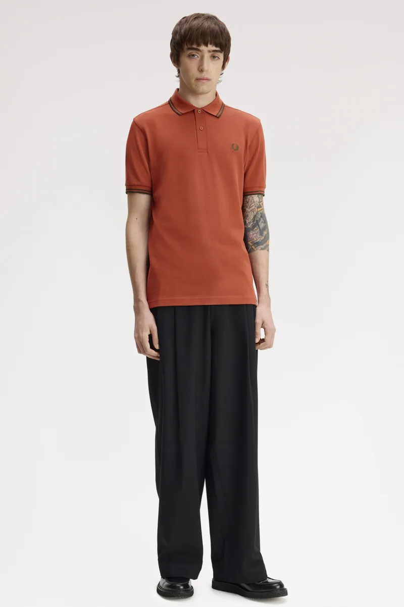 Fred Perry M3600-81C Polo T-shirt Brandy / Night Green / Night Green-3