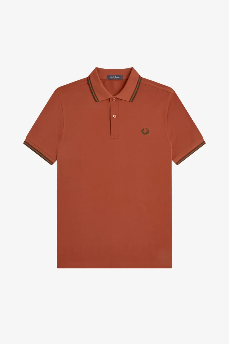 Fred Perry M3600-81C Polo T-shirt Brandy / Night Green / Night Green-7
