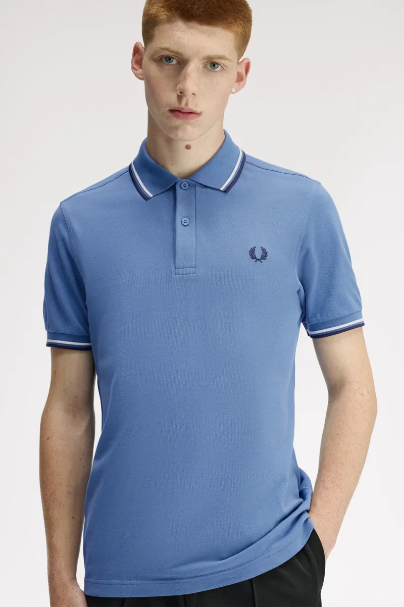 Fred Perry M3600-89A Polo T-shirt Ace Blue / Snow White / Tennis Blue-4