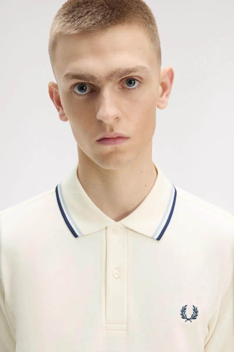 Fred Perry M3600-94B Polo T-shirt  Ecru / Blue / Navy-1
