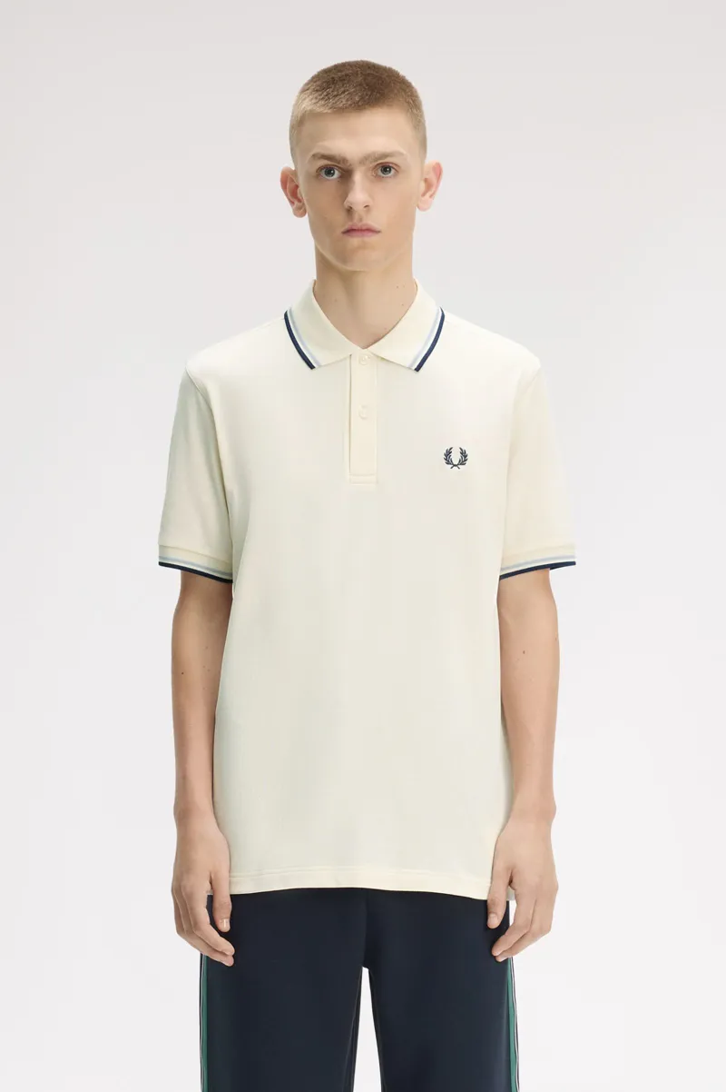 Fred Perry M3600-94B Polo T-shirt  Ecru / Blue / Navy-2