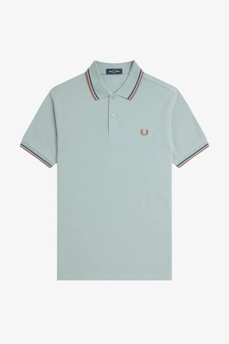 Fred Perry M3600 Y26  Polo T-shirt Silver Blue-1