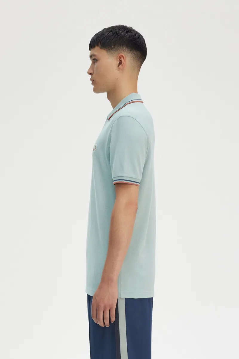 Fred Perry M3600 Y26  Polo T-shirt Silver Blue-4