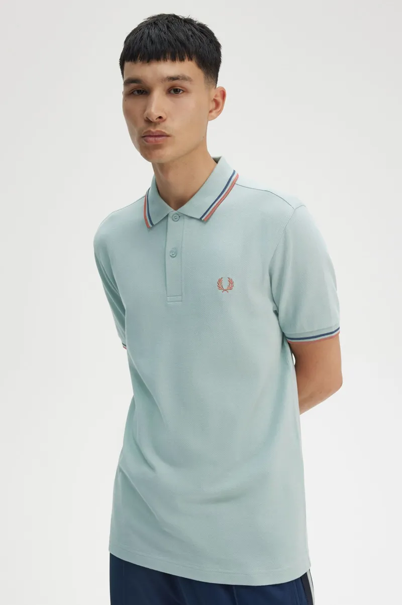 Fred Perry M3600 Y26  Polo T-shirt Silver Blue-5