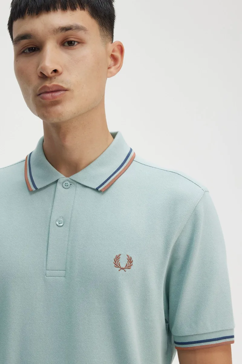 Fred Perry M3600 Y26  Polo T-shirt Silver Blue-7