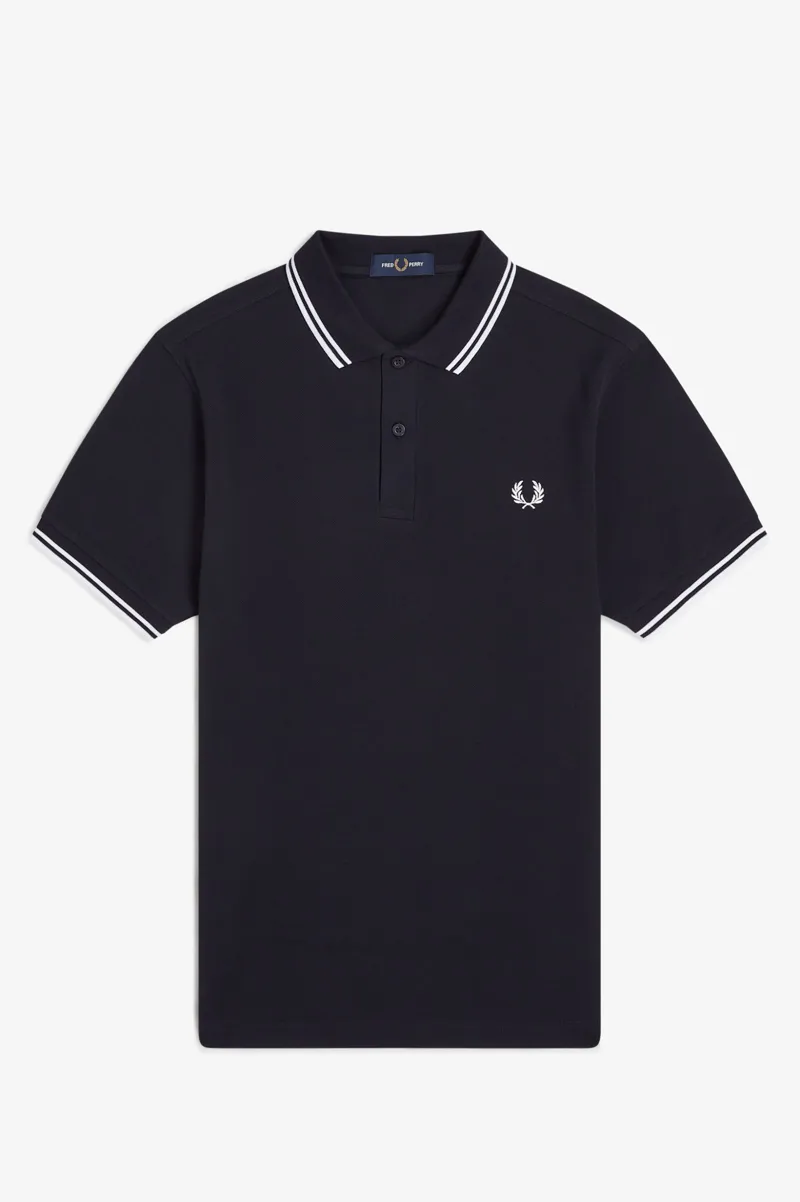 Fred Perry M3600-238 Polo T-shirt Navy / White / White-9
