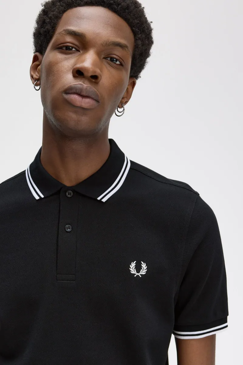 Fred Perry M3600-238 Polo T-shirt Navy / White / White-6