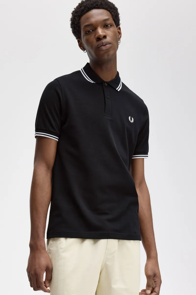 Fred Perry M3600-238 Polo T-shirt Navy / White / White-5