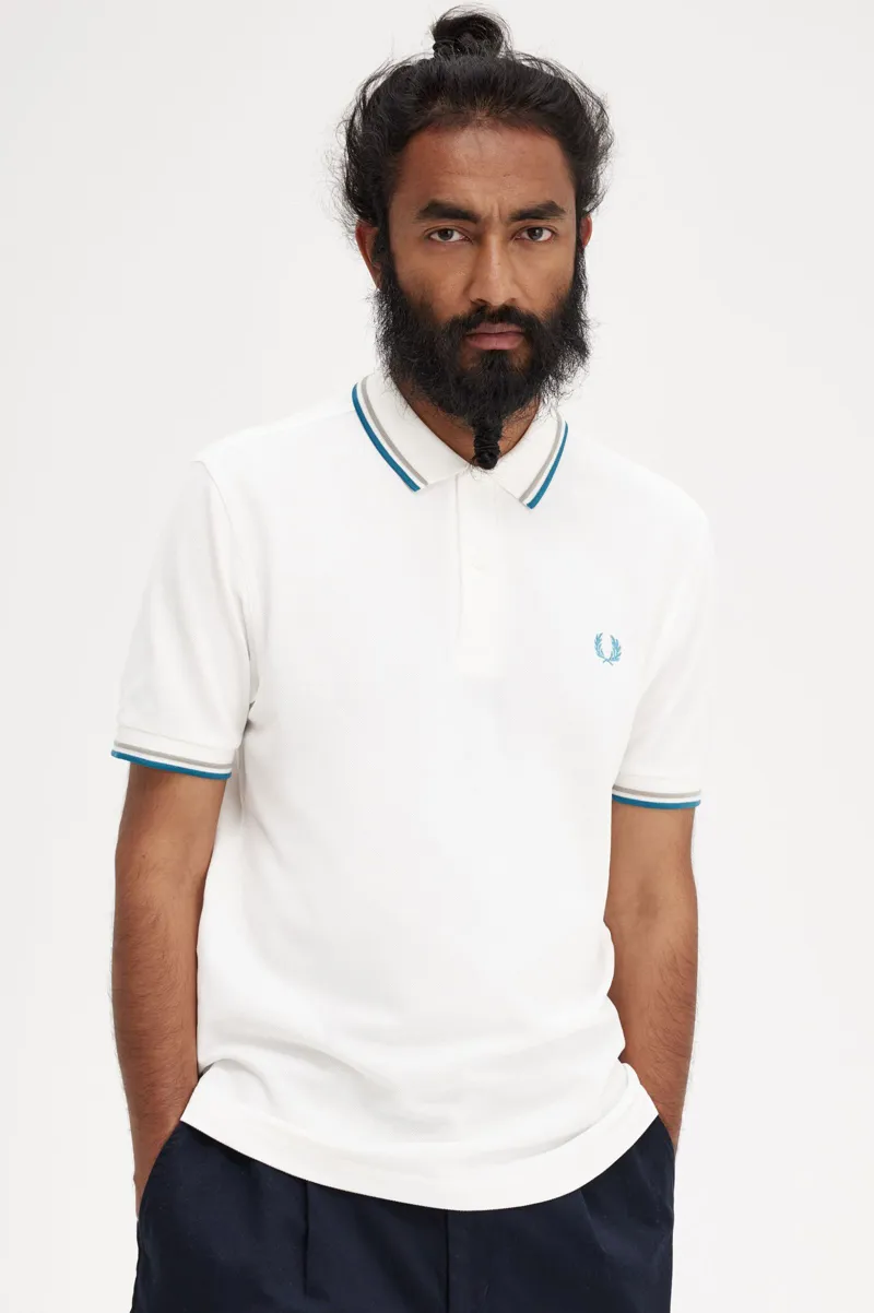 Fred Perry M3600-V36 Polo T-shirt Snow White-/Warm Grey/Ocean-3