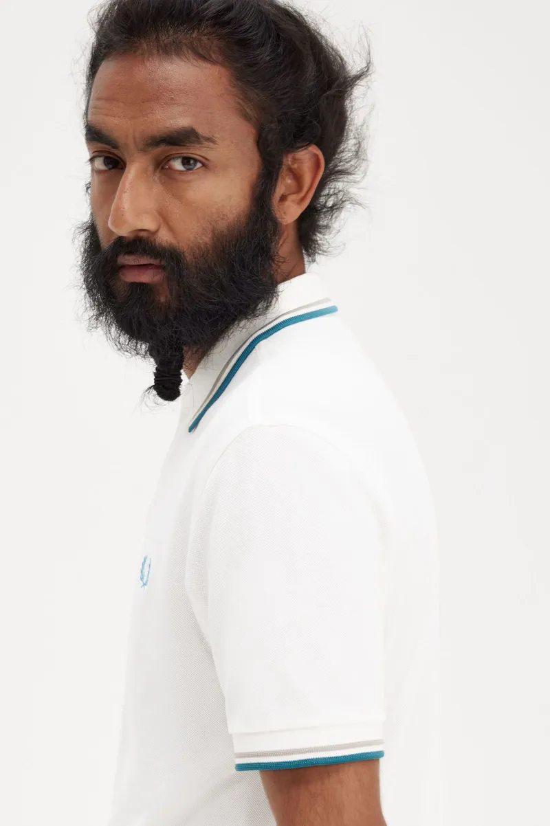 Fred Perry M3600-V36 Polo T-shirt Snow White-/Warm Grey/Ocean-5