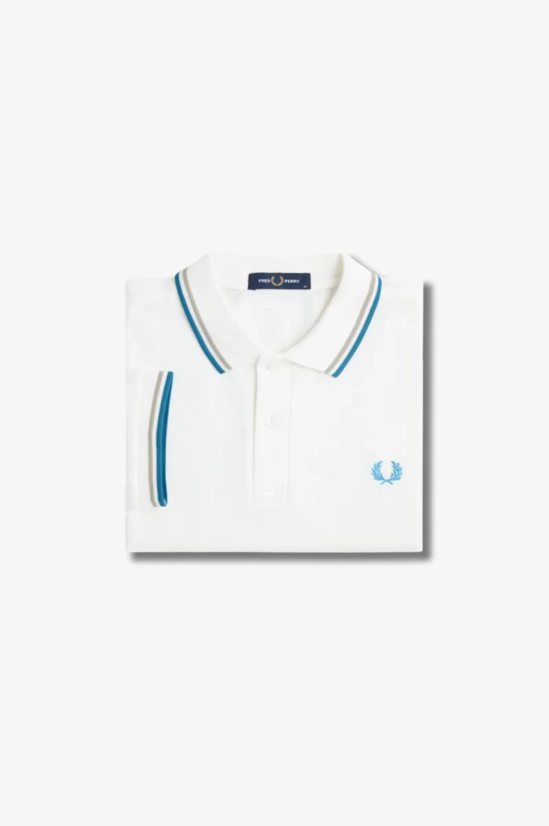 Fred Perry M3600-V36 Polo T-shirt Snow White-/Warm Grey/Ocean-7