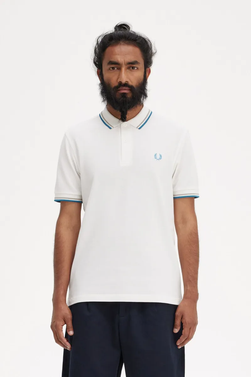 Fred Perry M3600-V36 Polo T-shirt Snow White-/Warm Grey/Ocean-1