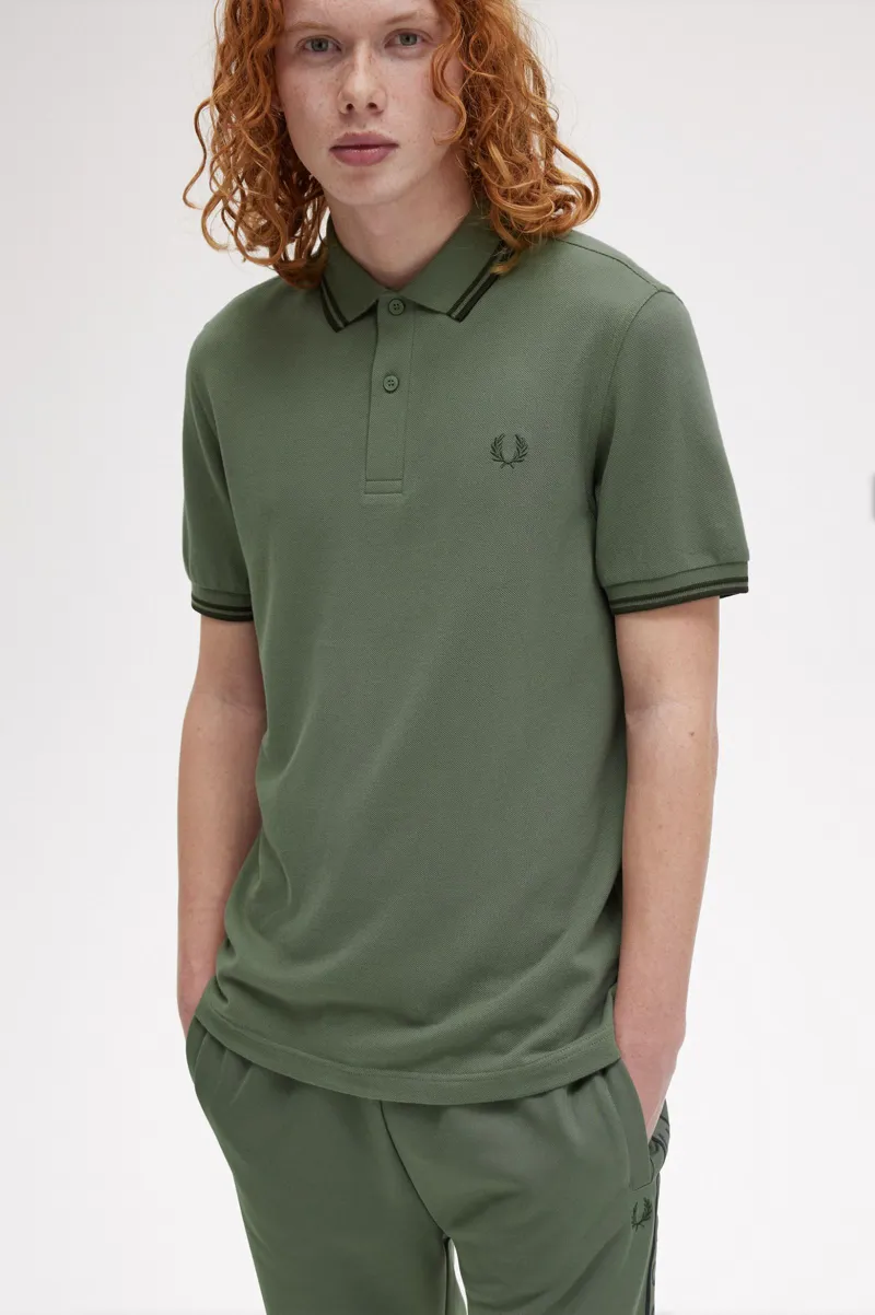 Fred Perry M3600-W49 Polo T-shirt Laurel Wreath Green / Night Green-4