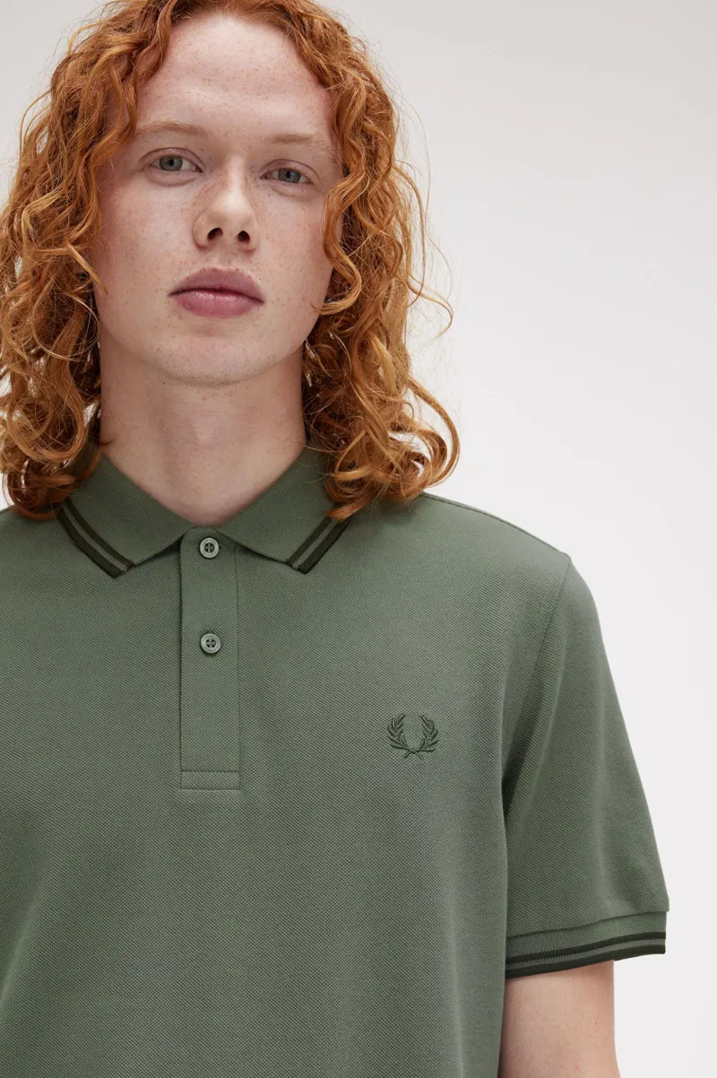 Fred Perry M3600-W49 Polo T-shirt Laurel Wreath Green / Night Green-7