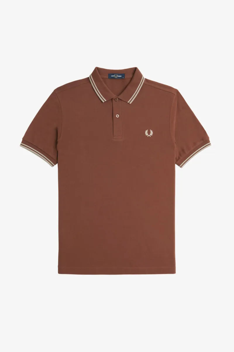 Fred Perry M3600-W52 Polo T-shirt Whiskey Brown / Porridge-8