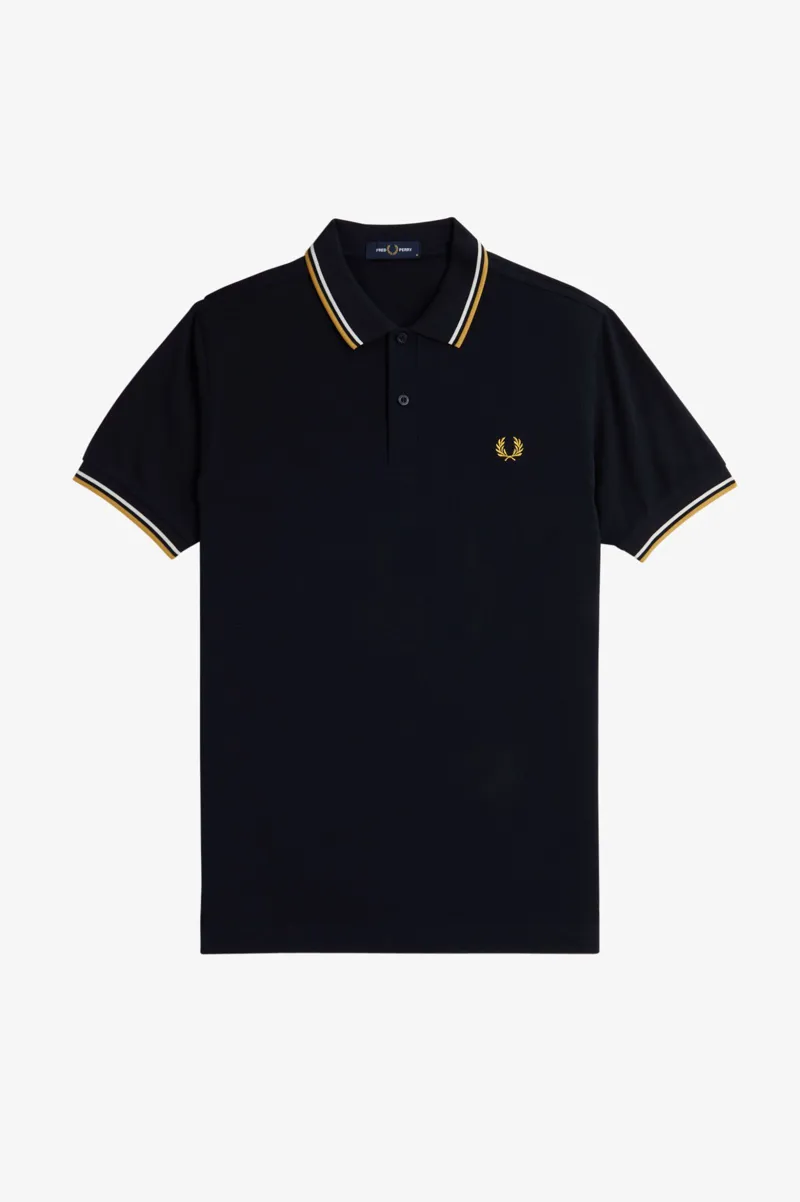 Fred Perry M3600-W53 Polo T-shirt Navy / Ecru / Honeycomb-8