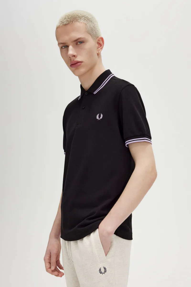 Fred Perry M3600-W59 Polo T-shirt Black / Ultraviolet-4