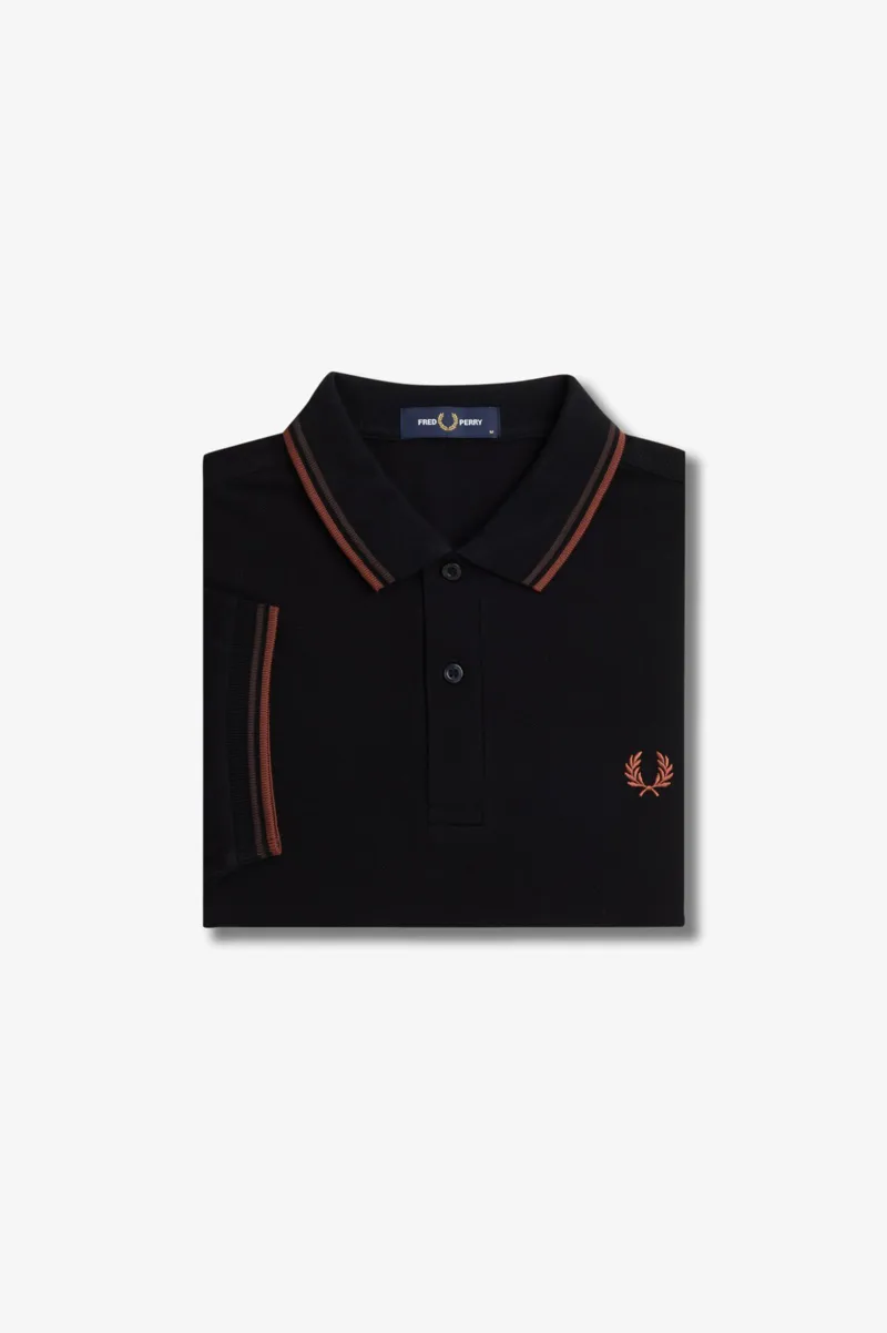 Fred Perry M3600-W68 Polo T-shirt Black/Carrington Brick/Whiskey Brown-5