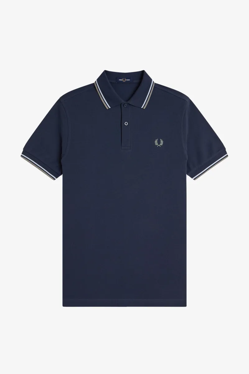 Fred Perry M3600-Z47 Polo T-shirt Dark Airforce / Ice / Bay Leaf-3