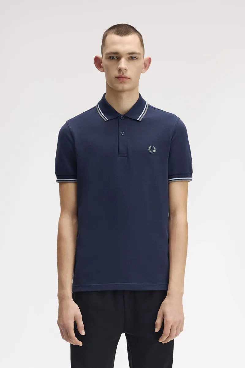 Fred Perry M3600-Z47 Polo T-shirt Dark Airforce / Ice / Bay Leaf-1