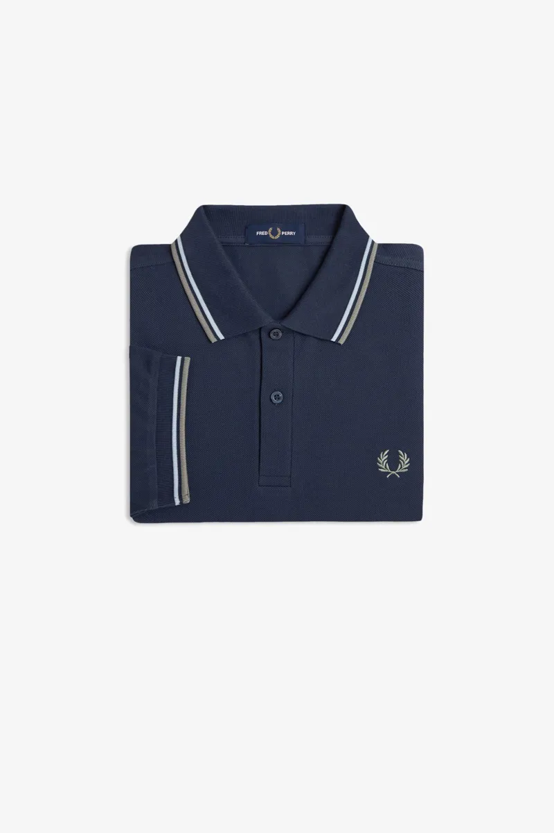 Fred Perry M3600-Z47 Polo T-shirt Dark Airforce / Ice / Bay Leaf-8