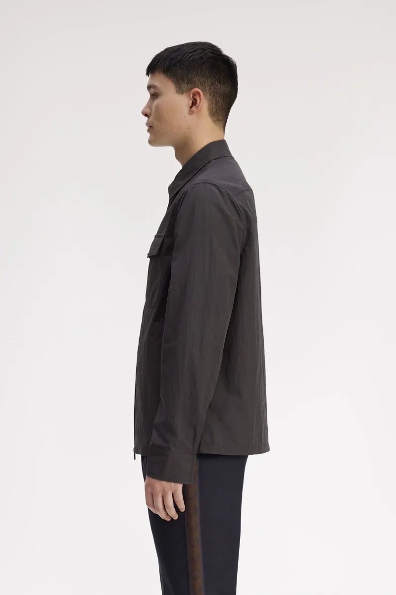 Fred Perry Lightweight Zip-Through Overshirt Anchor Grey-2