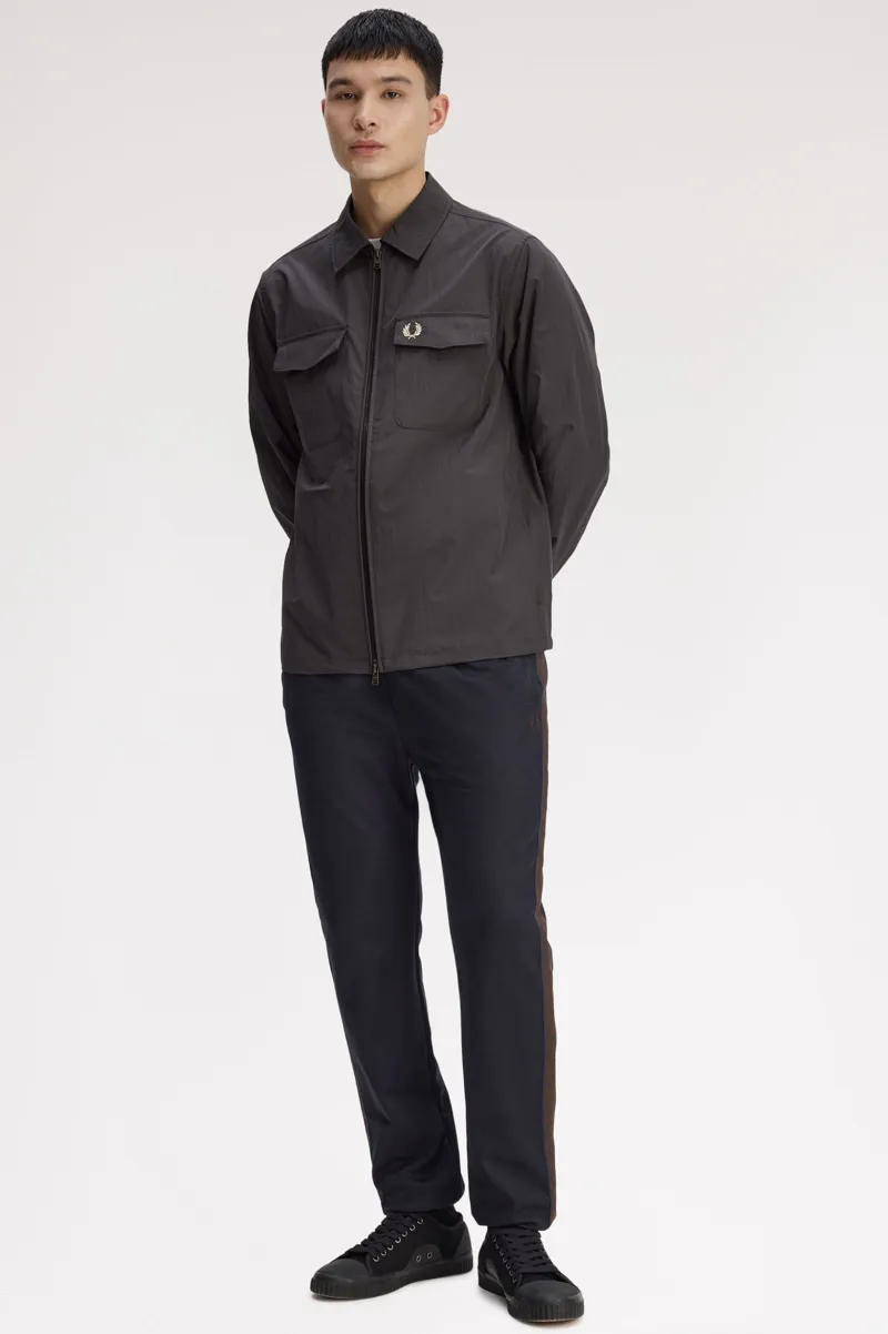 Fred Perry Lightweight Zip-Through Overshirt Anchor Grey-3
