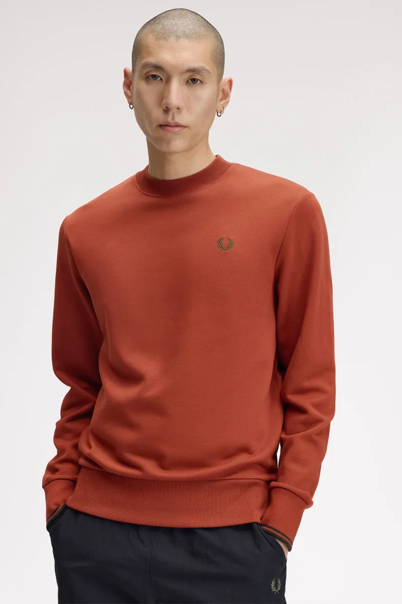 Fred Perry Crew Neck Sweatshirt Brandy-3