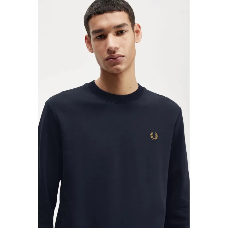 Fred Perry Crew Neck Sweatshirt Navy Caramel -3