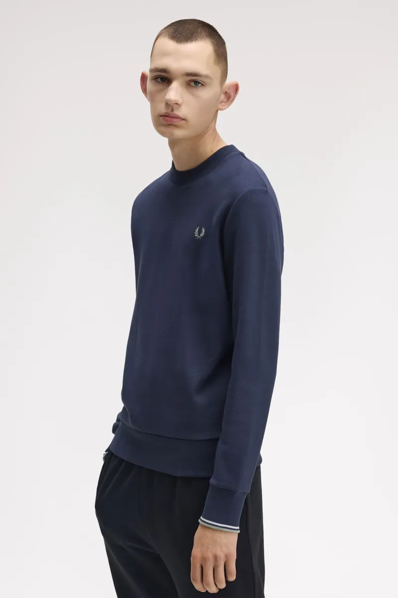 Fred Perry Crew Neck Sweatshirt Dark Airforce-1