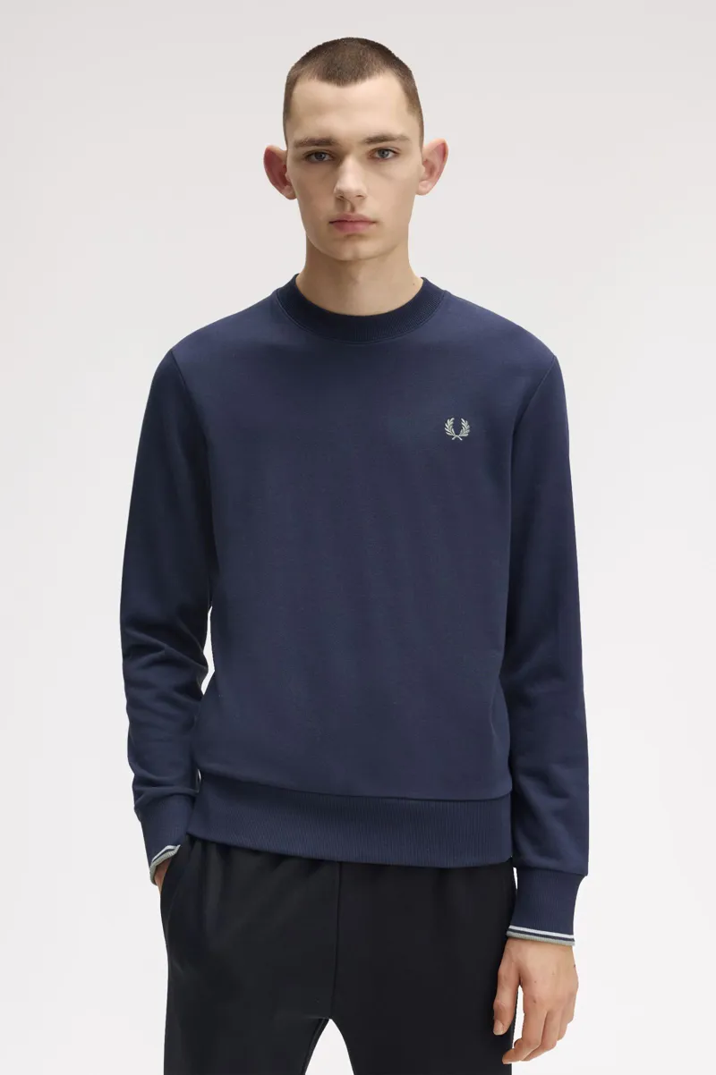 Fred Perry Crew Neck Sweatshirt Dark Airforce-2
