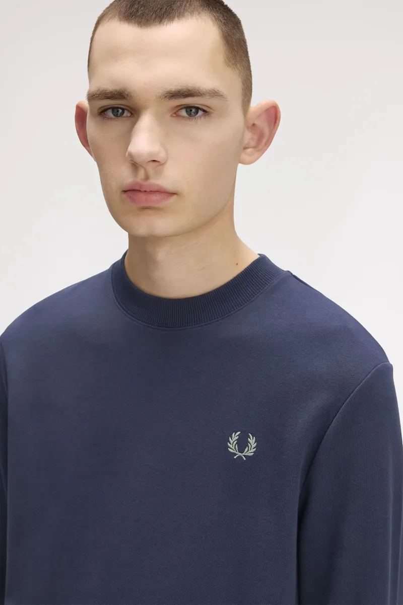 Fred Perry Crew Neck Sweatshirt Dark Airforce-4
