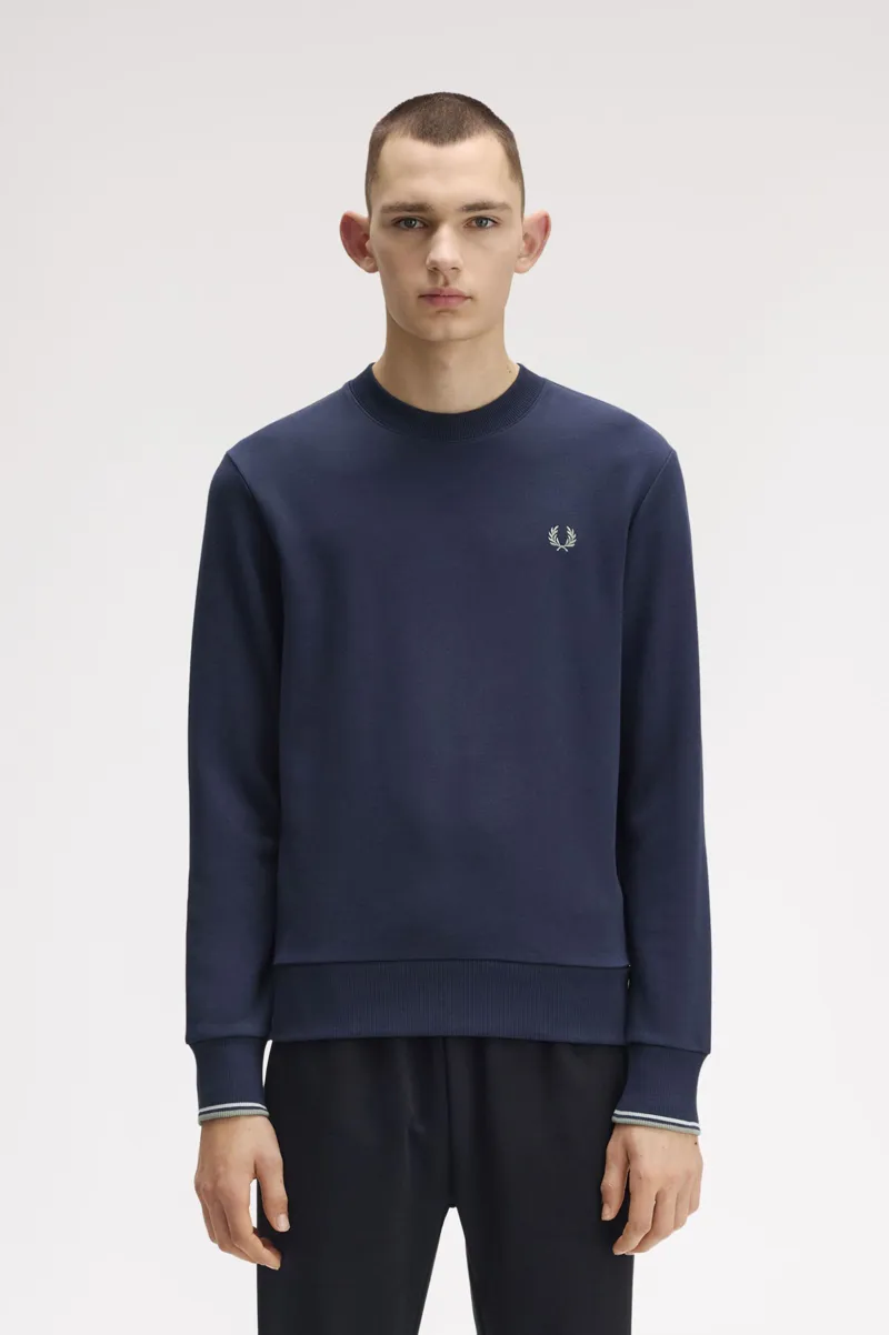 Fred Perry Crew Neck Sweatshirt Dark Airforce-6