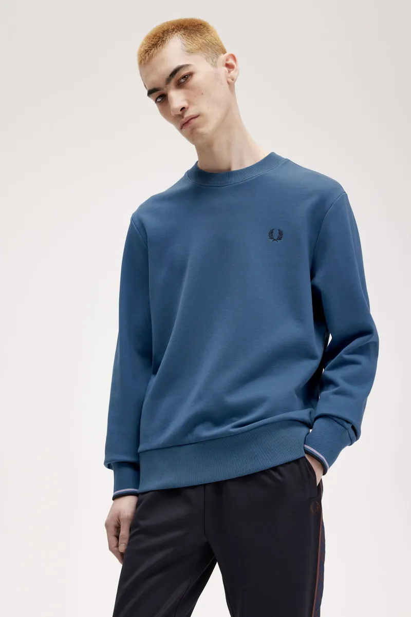Fred Perry Crew Neck Sweatshirt Midnight Blue-3