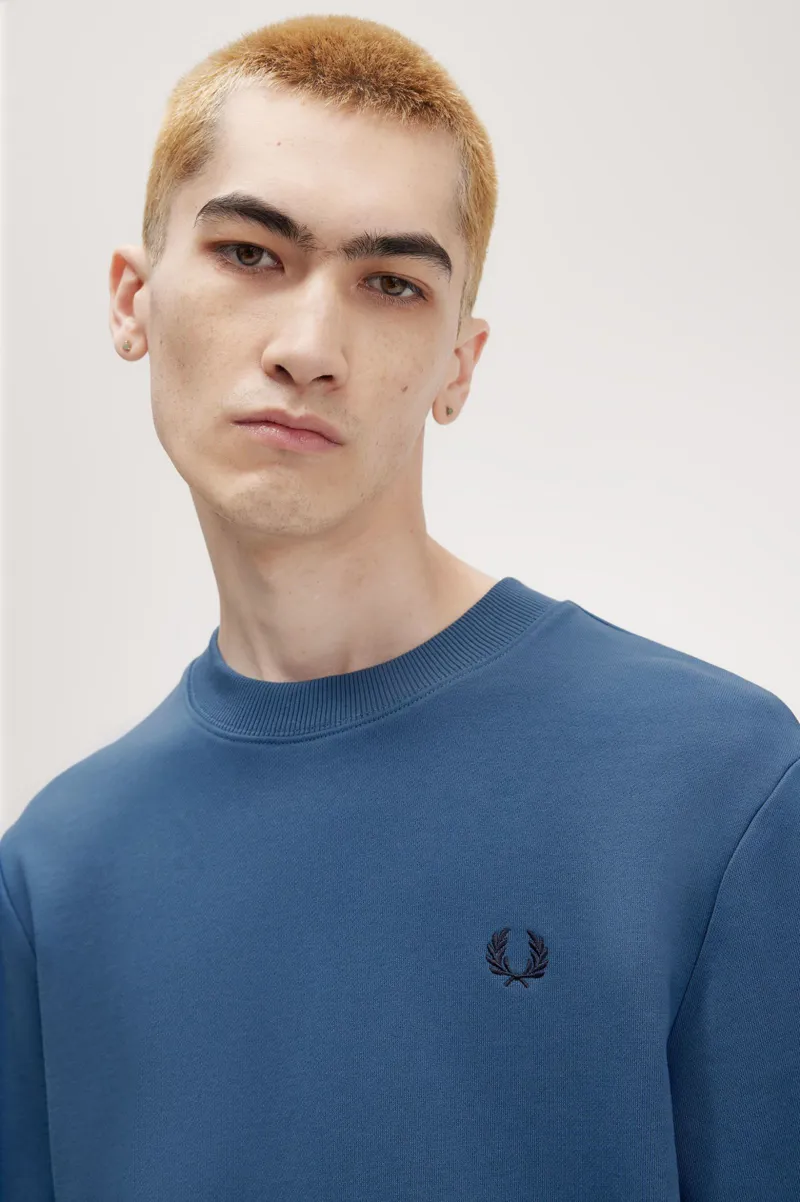 Fred Perry Crew Neck Sweatshirt Midnight Blue-4