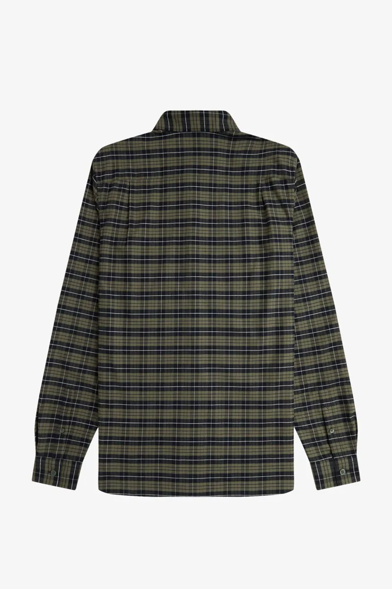 Fred Perry Brushed Oxford Tartan Check Shirt Laurel Wreath Green -5