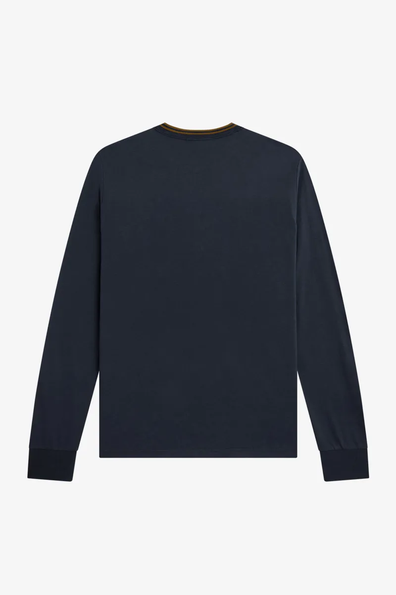 Fred Perry Twin Tipped Long Sleeve T-shirt Navy / Caramel-5